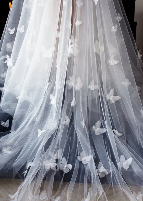 ADELLE Bridal Peignoir Dress with 3D butterflies