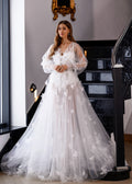 ADELLE Bridal Peignoir Dress with 3D butterflies