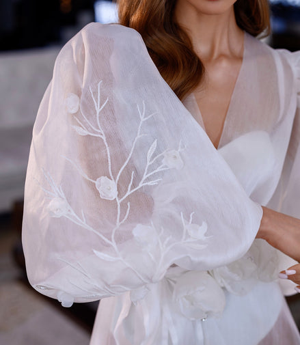 ARIEL Airy 3D Flower Bridal Robe