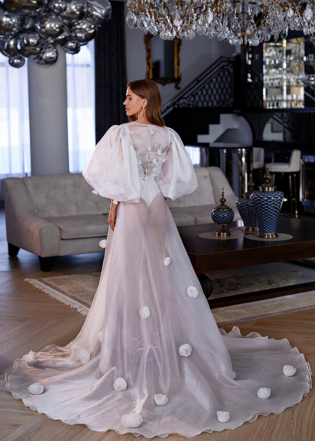 ARIEL Airy 3D Flower Bridal Robe