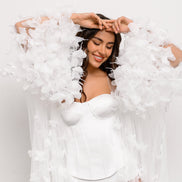 BUTTERFLY Voluminous Bridal Robe with Handcrafted Organza Butterflies