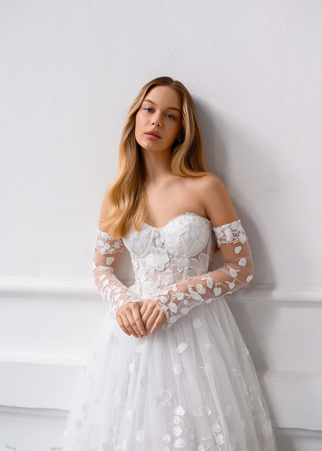 CELINE Floral Lace Midi Dress with Corset & Lace-Up Back