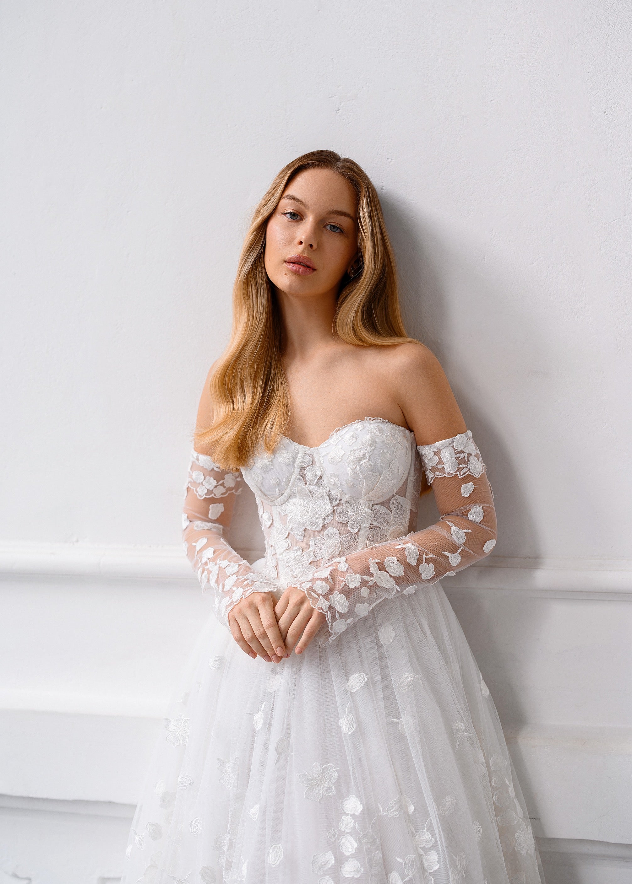 CELINE Floral Lace Midi Dress with Corset & Lace-Up Back