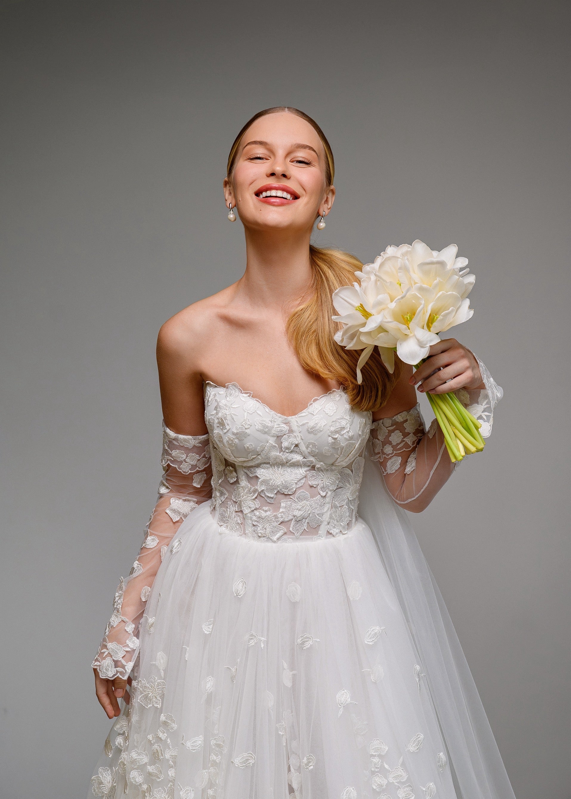 CELINE Floral Lace Midi Dress with Corset & Lace-Up Back