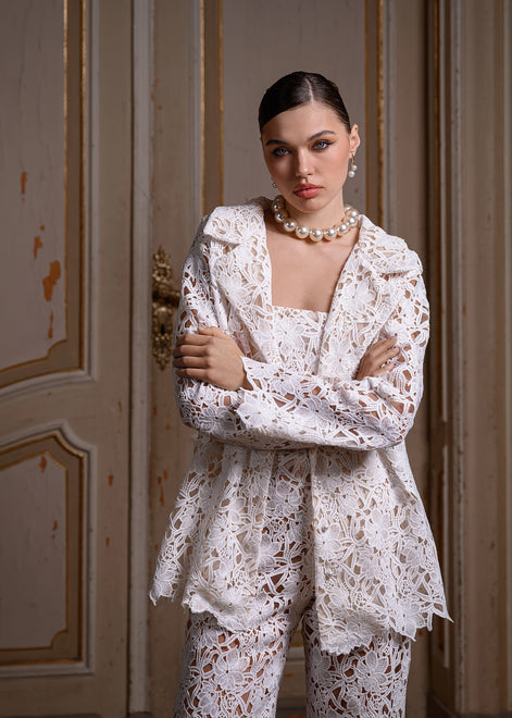 CLARA Long Macramé Lace Pantsuit