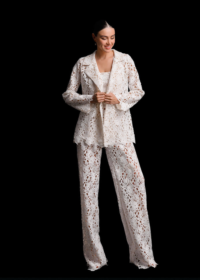 CLARA Long Macramé Lace Pantsuit