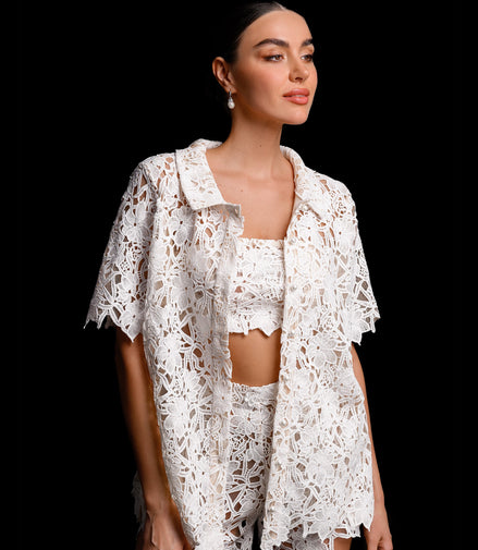 CLARA Short Macramé Lace Set