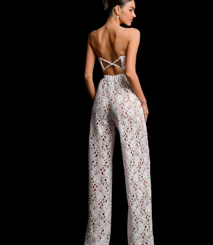 CLARA Long Macramé Lace Pantsuit