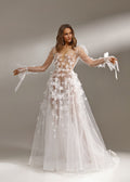 ELIZABETH boudoir dress with floral decration