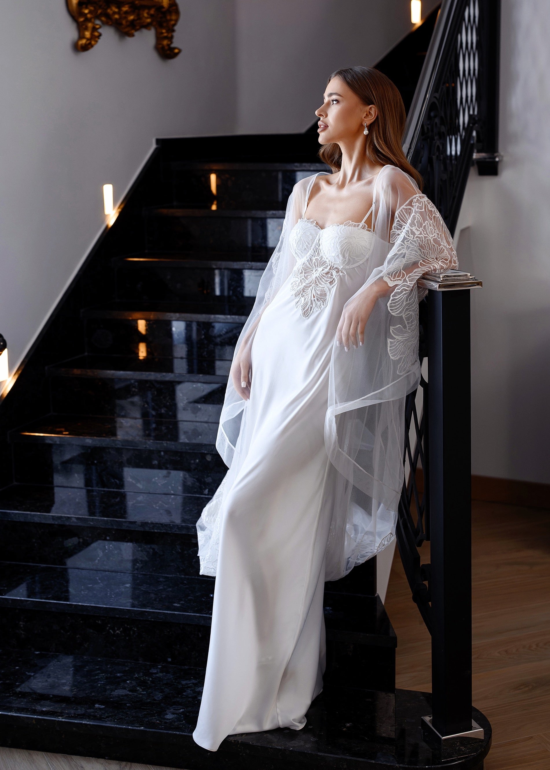 EMBER Floral Appliqué Peignoir