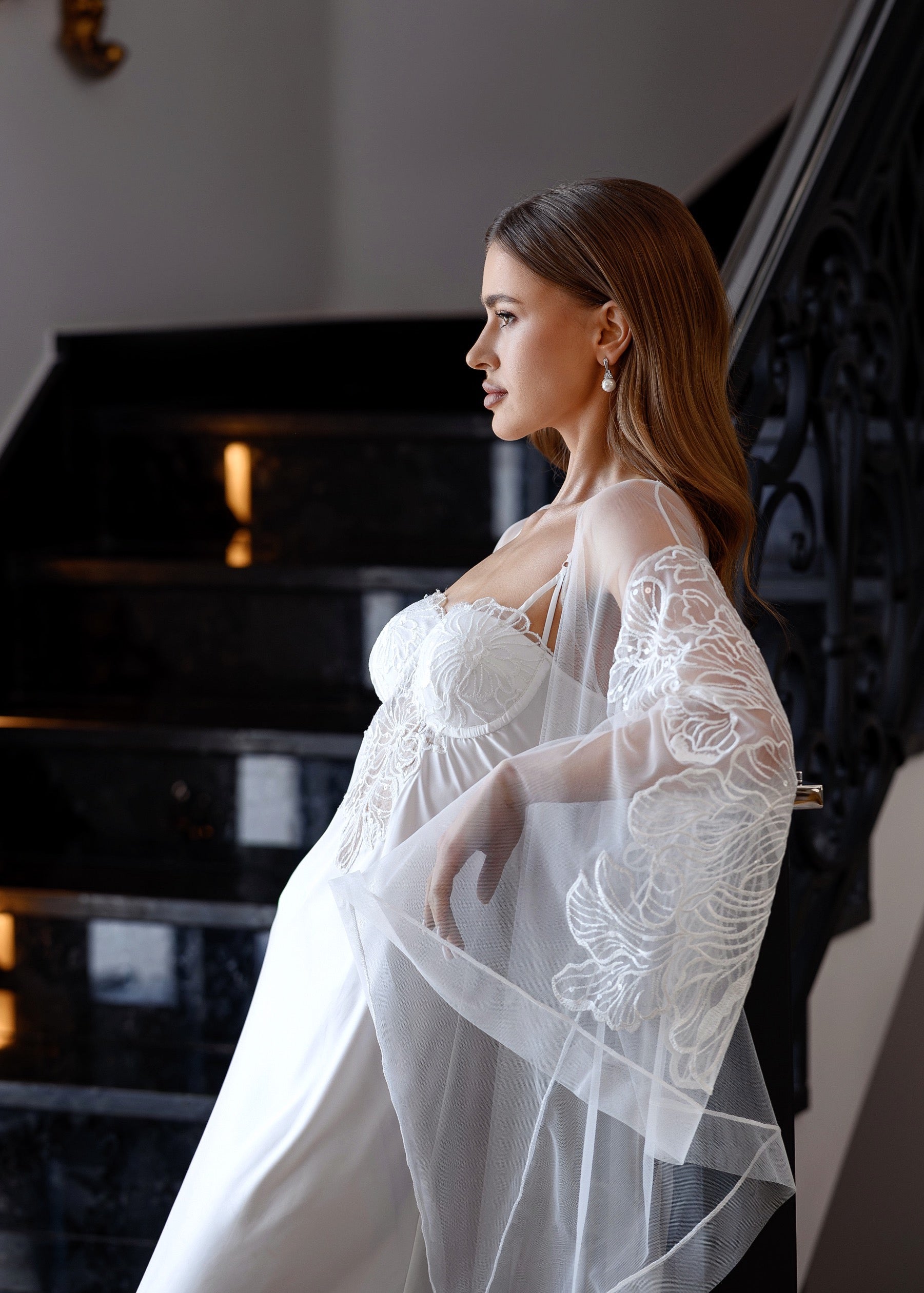 EMBER Floral Appliqué Peignoir