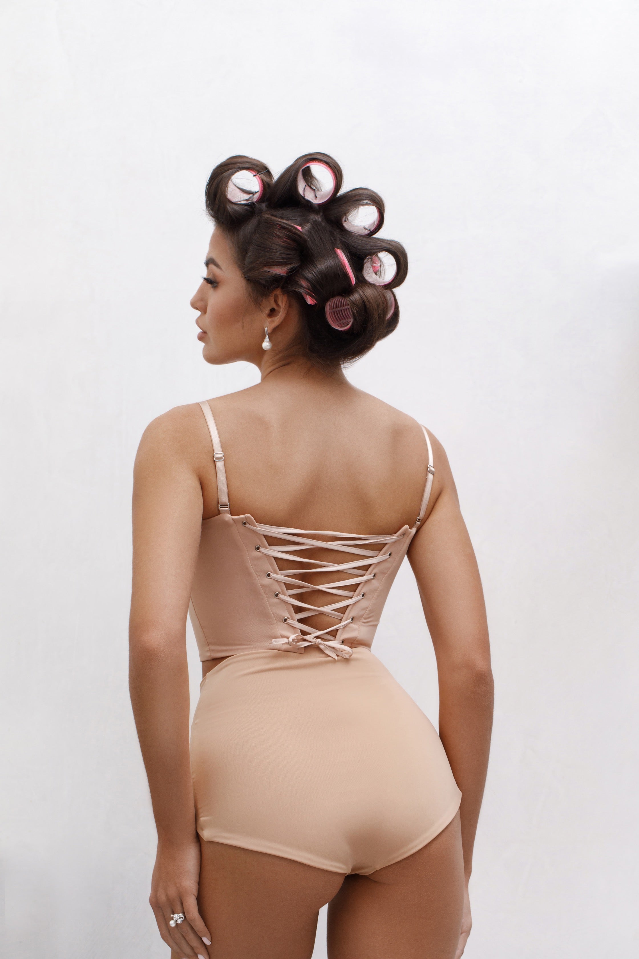 JUNE Corset Lingerie Set in Beige