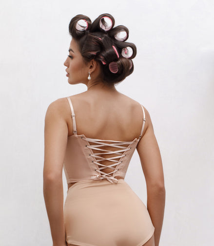JUNE Corset Lingerie Set in Beige