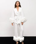 MEGANE WHITE pyjama set with voluminous flowers