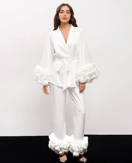 MEGANE WHITE Floral Pajama Set