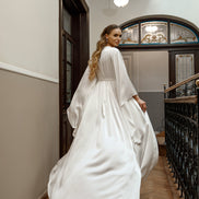 NATALIE silk kimono robe with train