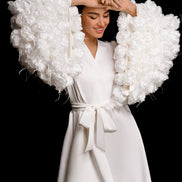 NICOLE MINI robe with handmade 3D flowers