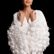 NICOLE MINI robe with handmade 3D flowers