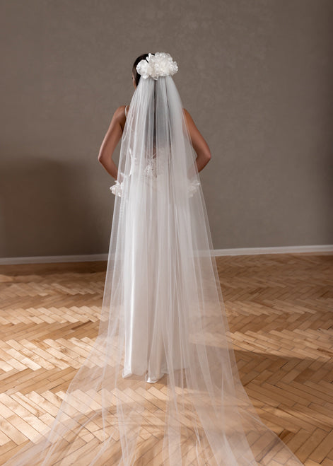 POLLY Veil with Flowers