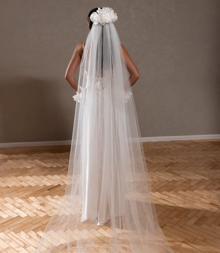 POLLY Veil with Flowers