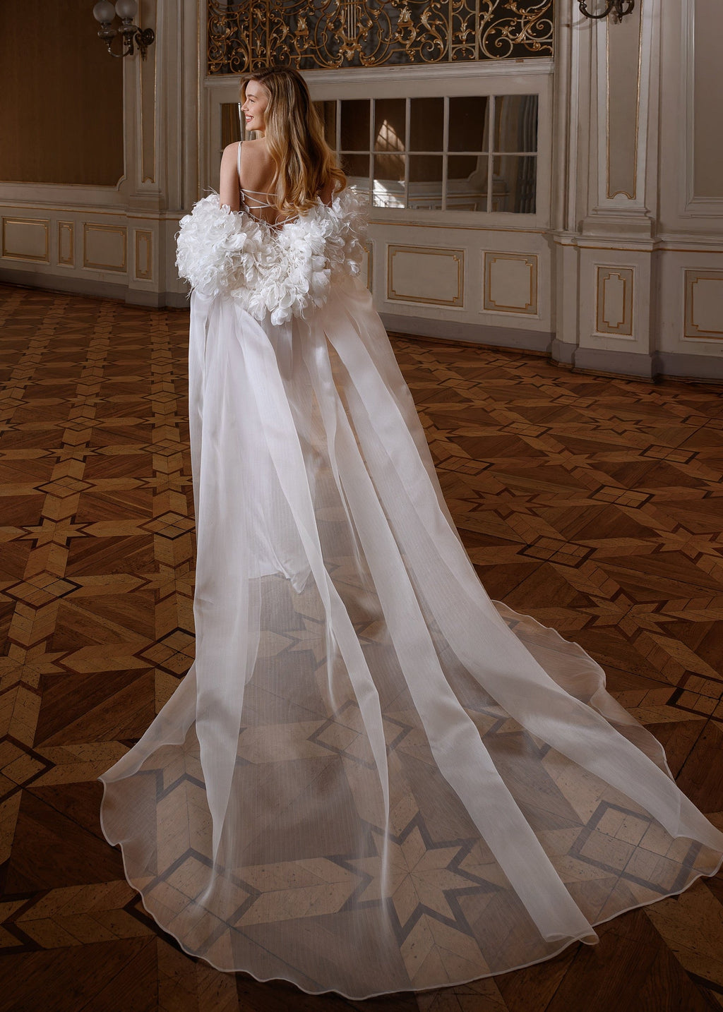 VALERIE bolero with flowers and long cape