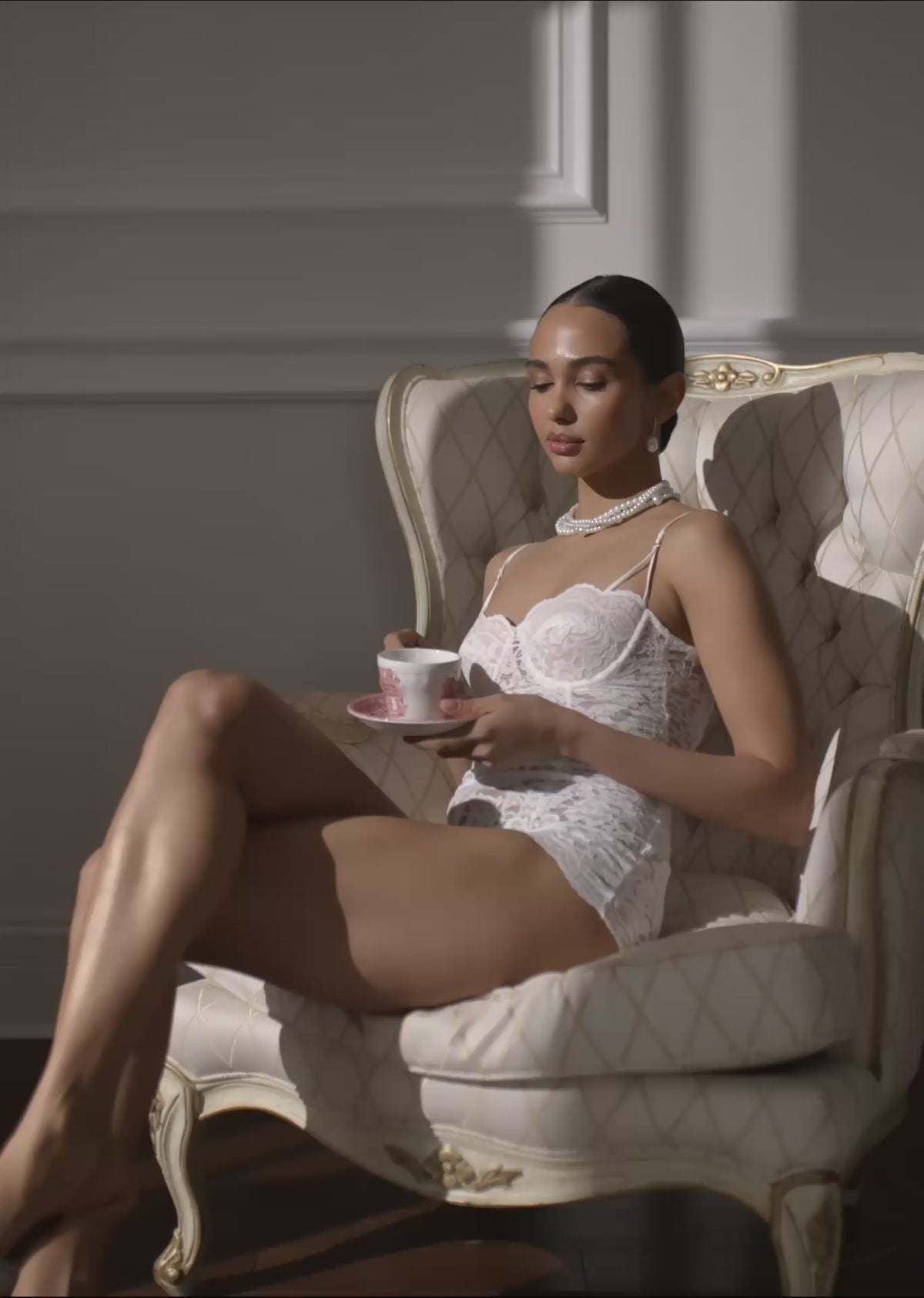 ECLAT lace bodysuit with lacing